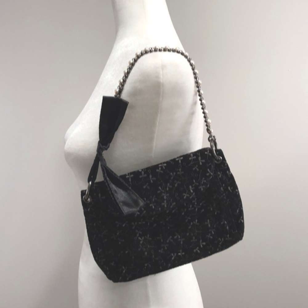 Gap small black handbag beaded strap